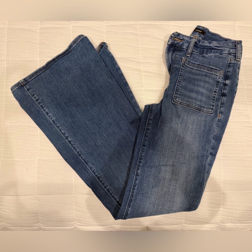 Express Dark Blue Flare Jeans